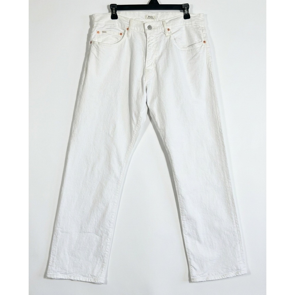 Polo Ralph Lauren Mens Jeans 33x30 White Classic Fit Straight Leg Denim